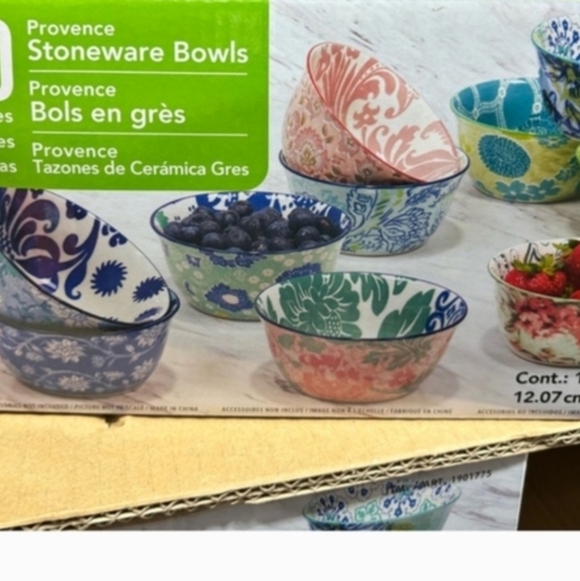 10 Pieces Bontanical Stoneware Bowls, Set of 10 All Purpose Bowls, 4.75" - Picture 3 of 7